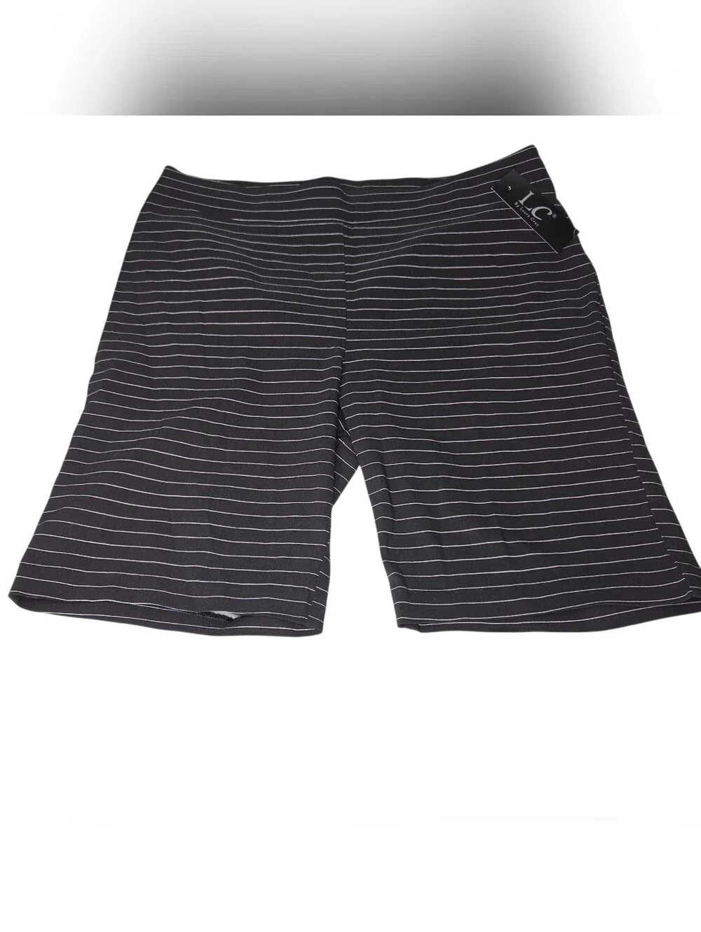 Men's Black Pinstripe Flat Front Casual Shorts